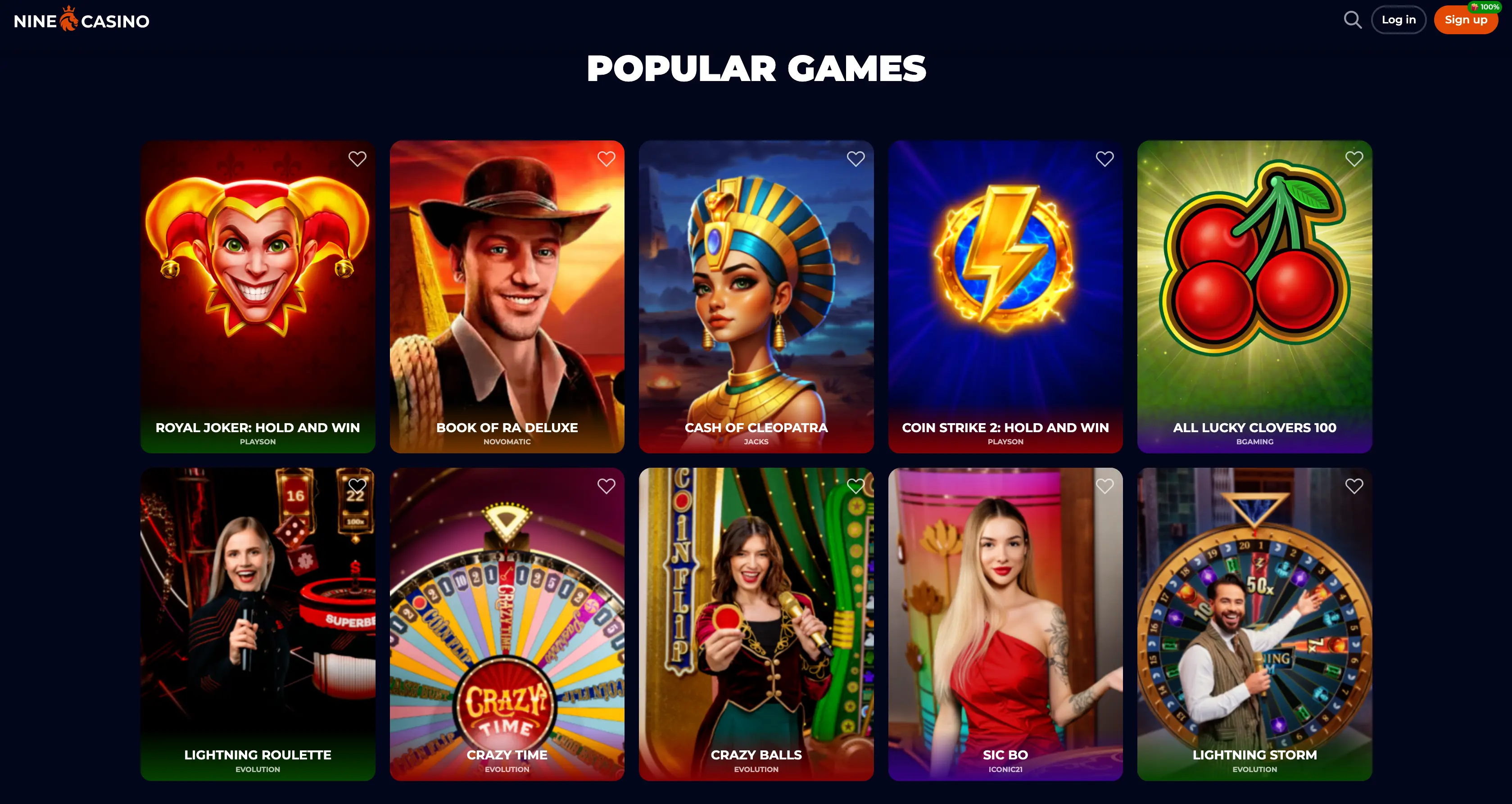 Giochi, promozioni e vantaggi di Nine Casino Giochi, promozioni e vantaggi di Nine Casino